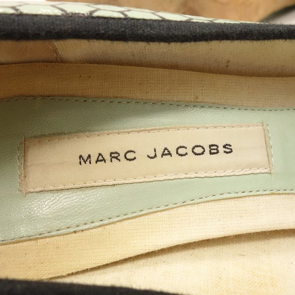 MARC JACOBS Vintage Heels Pale Blue Black Leather - Picture 9 of 9